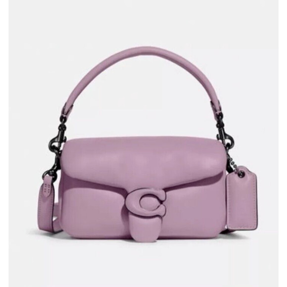 Coach Pillow Tabby 18 Purple Nappa Leather Mini Shoulder Bag Or Crossbody NEW - Picture 1 of 14